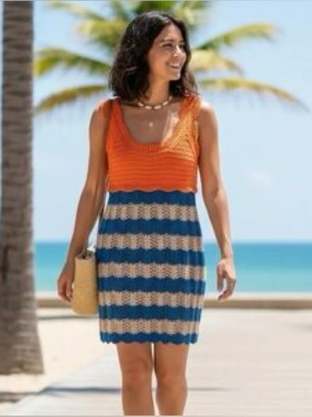 Zara | Dresses | Zara Crochet Striped Sleeveless Dress S Colourblock Scoop  Neck | Poshmark